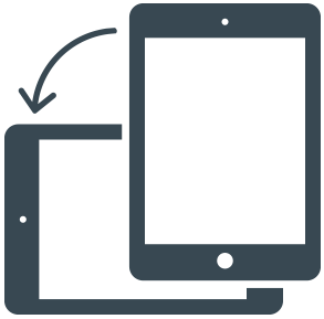 Flip tablet device to horizontal
